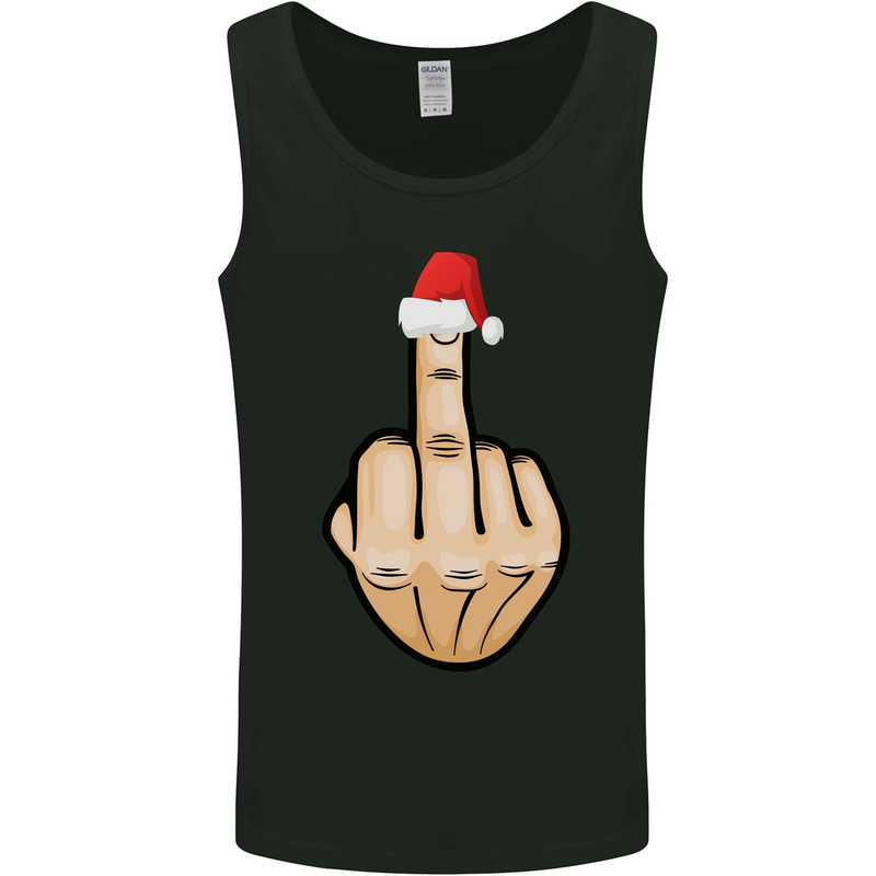 Bah Humbug Finger Flip Funny Christmas Rude Mens Vest Tank Top Black