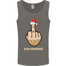 Bah Humbug Finger Flip Funny Christmas Rude Mens Vest Tank Top Charcoal