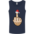 Bah Humbug Finger Flip Funny Christmas Rude Mens Vest Tank Top Navy Blue