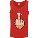 Bah Humbug Finger Flip Funny Christmas Rude Mens Vest Tank Top Red