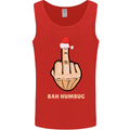 Bah Humbug Finger Flip Funny Christmas Rude Mens Vest Tank Top Red