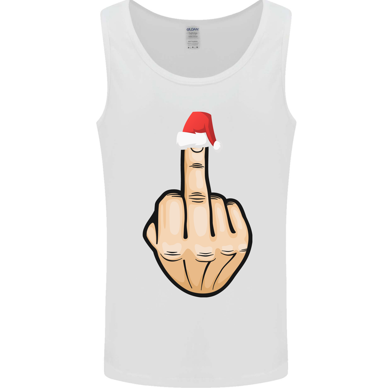 Bah Humbug Finger Flip Funny Christmas Rude Mens Vest Tank Top White