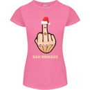 Bah Humbug Finger Flip Funny Christmas Rude Womens Petite Cut T-Shirt Azalea