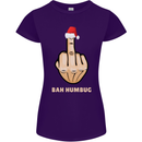 Bah Humbug Finger Flip Funny Christmas Rude Womens Petite Cut T-Shirt Purple