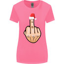 Bah Humbug Finger Flip Funny Christmas Rude Womens Wider Cut T-Shirt Azalea