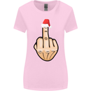 Bah Humbug Finger Flip Funny Christmas Rude Womens Wider Cut T-Shirt Light Pink