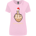 Bah Humbug Finger Flip Funny Christmas Rude Womens Wider Cut T-Shirt Light Pink