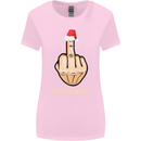 Bah Humbug Finger Flip Funny Christmas Rude Womens Wider Cut T-Shirt Light Pink