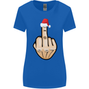 Bah Humbug Finger Flip Funny Christmas Rude Womens Wider Cut T-Shirt Royal Blue