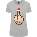 Bah Humbug Finger Flip Funny Christmas Rude Womens Wider Cut T-Shirt Sports Grey