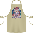 Bah Humbug Grumpy Christmas Owls Cotton Apron 100% Organic Khaki