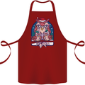 Bah Humbug Grumpy Christmas Owls Cotton Apron 100% Organic Maroon