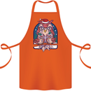 Bah Humbug Grumpy Christmas Owls Cotton Apron 100% Organic Orange