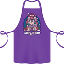 Bah Humbug Grumpy Christmas Owls Cotton Apron 100% Organic Purple