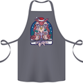Bah Humbug Grumpy Christmas Owls Cotton Apron 100% Organic Steel