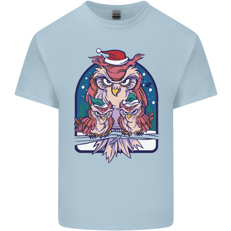 Bah Humbug Grumpy Christmas Owls Kids T-Shirt Childrens Light Blue
