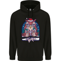 Bah Humbug Grumpy Christmas Owls Mens 80% Cotton Hoodie Black