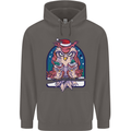 Bah Humbug Grumpy Christmas Owls Mens 80% Cotton Hoodie Charcoal