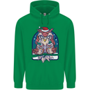 Bah Humbug Grumpy Christmas Owls Mens 80% Cotton Hoodie Irish Green