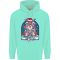 Bah Humbug Grumpy Christmas Owls Mens 80% Cotton Hoodie Peppermint