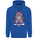 Bah Humbug Grumpy Christmas Owls Mens 80% Cotton Hoodie Royal Blue