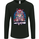 Bah Humbug Grumpy Christmas Owls Mens Long Sleeve T-Shirt Black