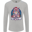 Bah Humbug Grumpy Christmas Owls Mens Long Sleeve T-Shirt Sports Grey