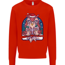 Bah Humbug Grumpy Christmas Owls Mens Sweatshirt Jumper Bright Red