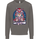 Bah Humbug Grumpy Christmas Owls Mens Sweatshirt Jumper Charcoal