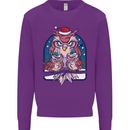 Bah Humbug Grumpy Christmas Owls Mens Sweatshirt Jumper Purple