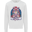 Bah Humbug Grumpy Christmas Owls Mens Sweatshirt Jumper White