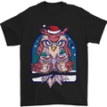 Bah Humbug Grumpy Christmas Owls Mens T-Shirt Cotton Gildan Black