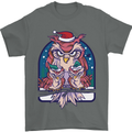 Bah Humbug Grumpy Christmas Owls Mens T-Shirt Cotton Gildan Charcoal