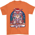Bah Humbug Grumpy Christmas Owls Mens T-Shirt Cotton Gildan Orange