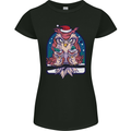 Bah Humbug Grumpy Christmas Owls Womens Petite Cut T-Shirt Black