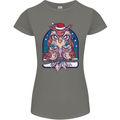 Bah Humbug Grumpy Christmas Owls Womens Petite Cut T-Shirt Charcoal