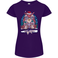 Bah Humbug Grumpy Christmas Owls Womens Petite Cut T-Shirt Purple