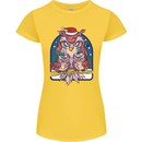 Bah Humbug Grumpy Christmas Owls Womens Petite Cut T-Shirt Yellow