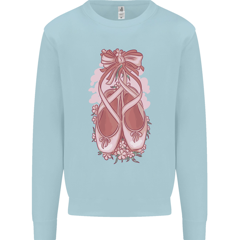 Ballerina Shoes Ballet Dancing Kids Sweatshirt Jumper Light Blue