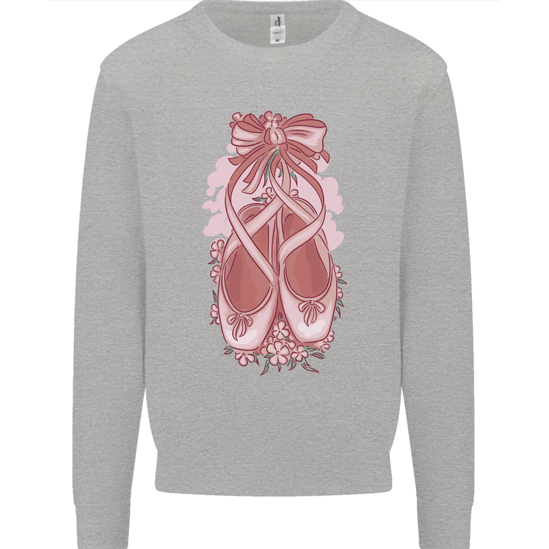 Ballerina Shoes Ballet Dancing Kids Sweatshirt Jumper Sports Grey