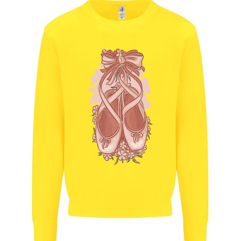 Ballerina Shoes Ballet Dancing Kids Sweatshirt Jumper Yellow