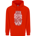 Ballerina Shoes Ballet Dancing Mens 80% Cotton Hoodie Bright Red
