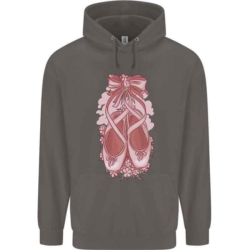 Ballerina Shoes Ballet Dancing Mens 80% Cotton Hoodie Charcoal