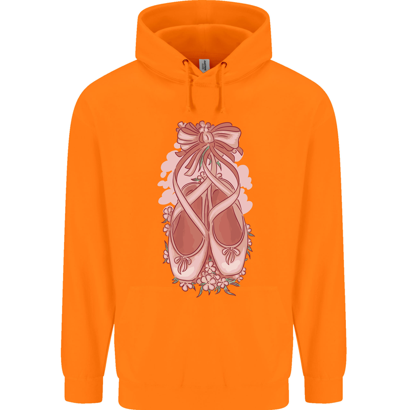 Ballerina Shoes Ballet Dancing Mens 80% Cotton Hoodie Orange