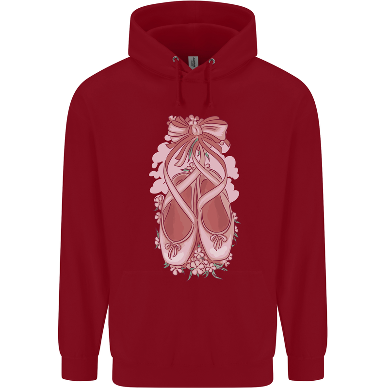 Ballerina Shoes Ballet Dancing Mens 80% Cotton Hoodie Red