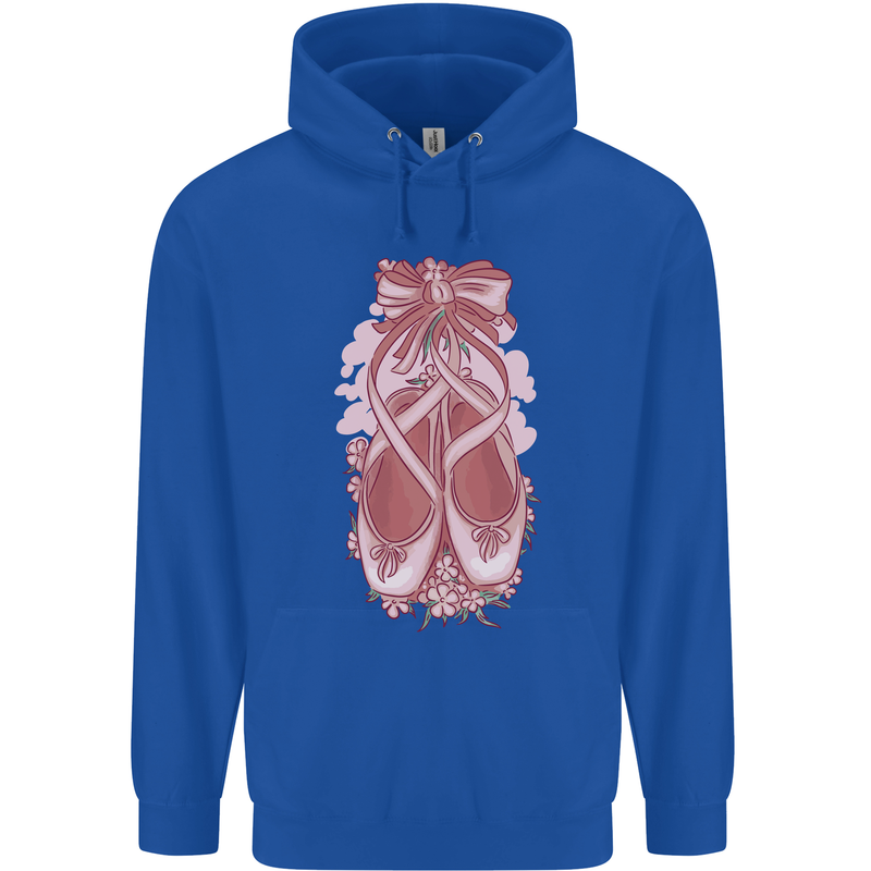 Ballerina Shoes Ballet Dancing Mens 80% Cotton Hoodie Royal Blue
