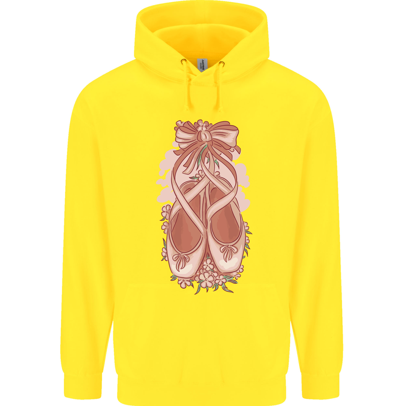 Ballerina Shoes Ballet Dancing Mens 80% Cotton Hoodie Yellow