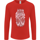 Ballerina Shoes Ballet Dancing Mens Long Sleeve T-Shirt Red