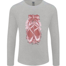Ballerina Shoes Ballet Dancing Mens Long Sleeve T-Shirt Sports Grey
