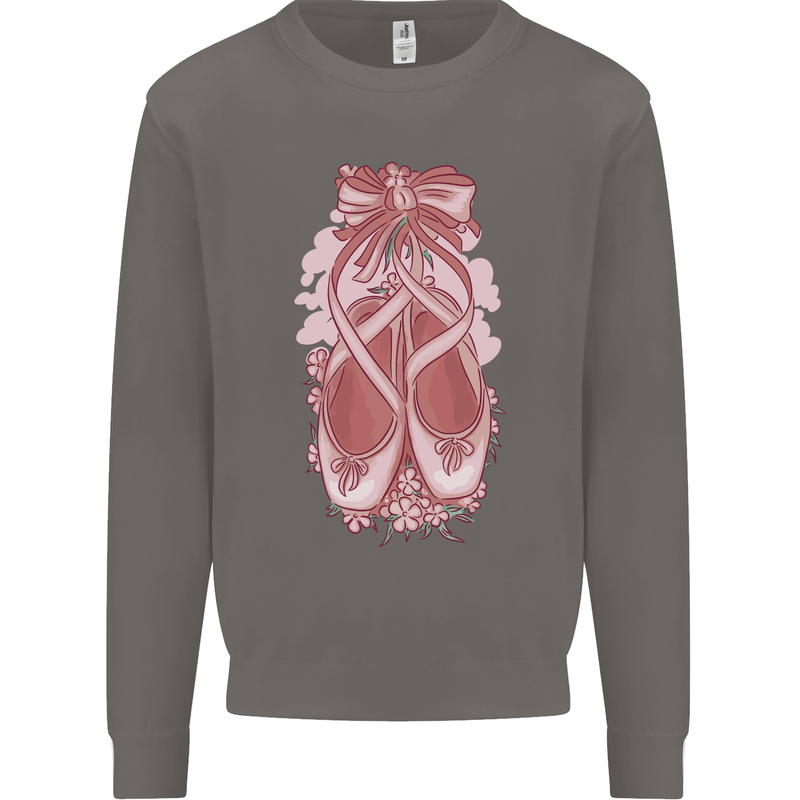 Ballerina Shoes Ballet Dancing Mens Sweatshirt Jumper Charcoal